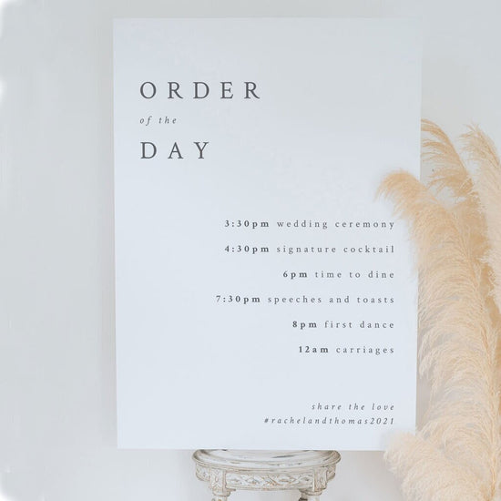 Rachel Order of the Day Sign