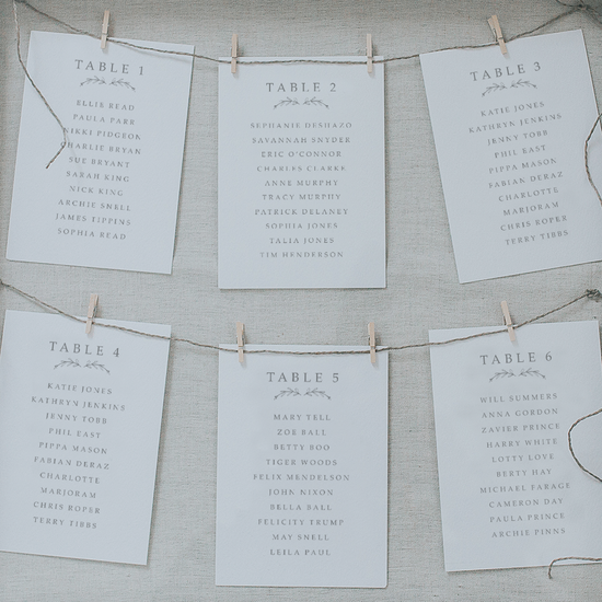Card Table Layout Design Simple Wedding Table Plan Cards - Stylish Seating Chart Solution ...