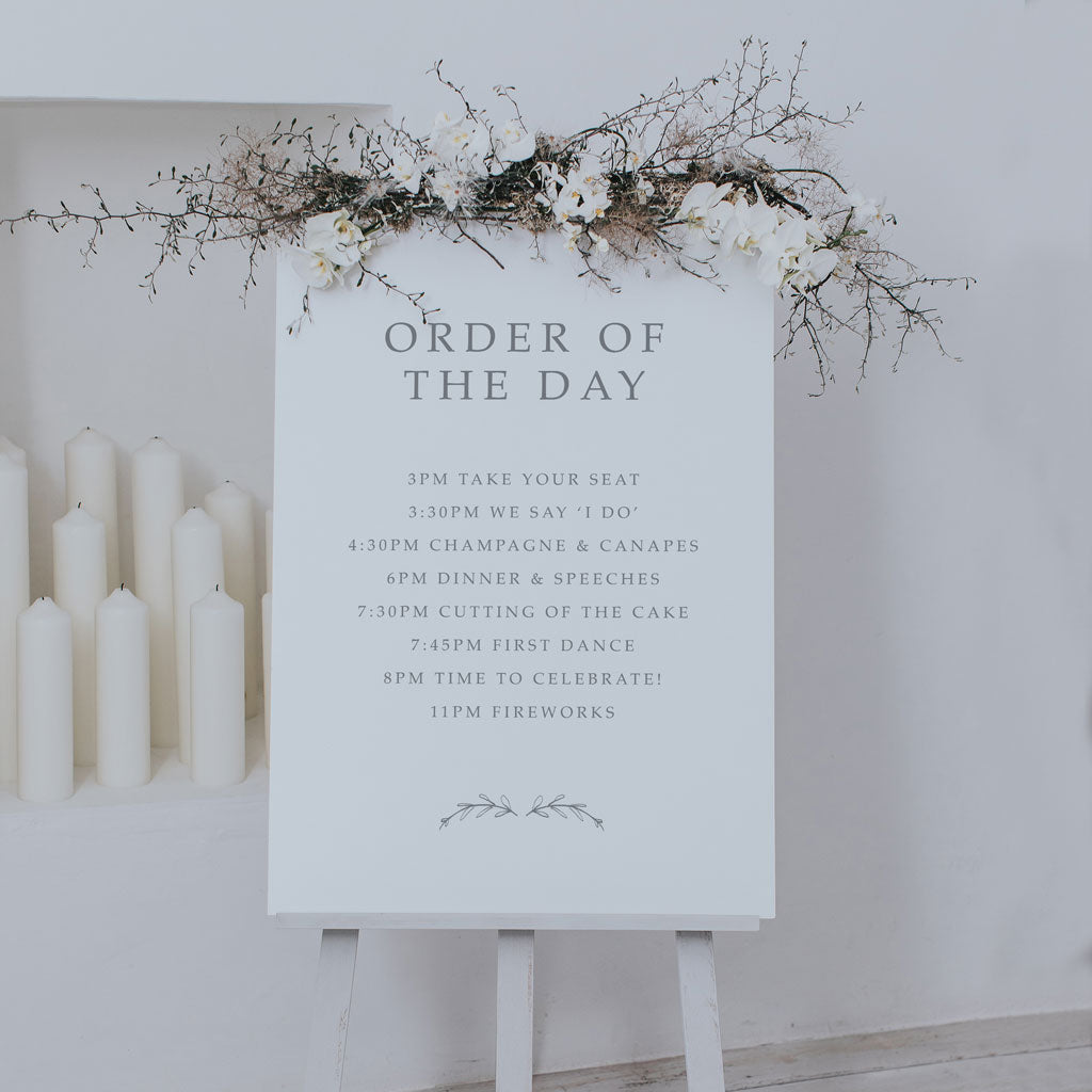 Spring Romance Order of the Day Sign