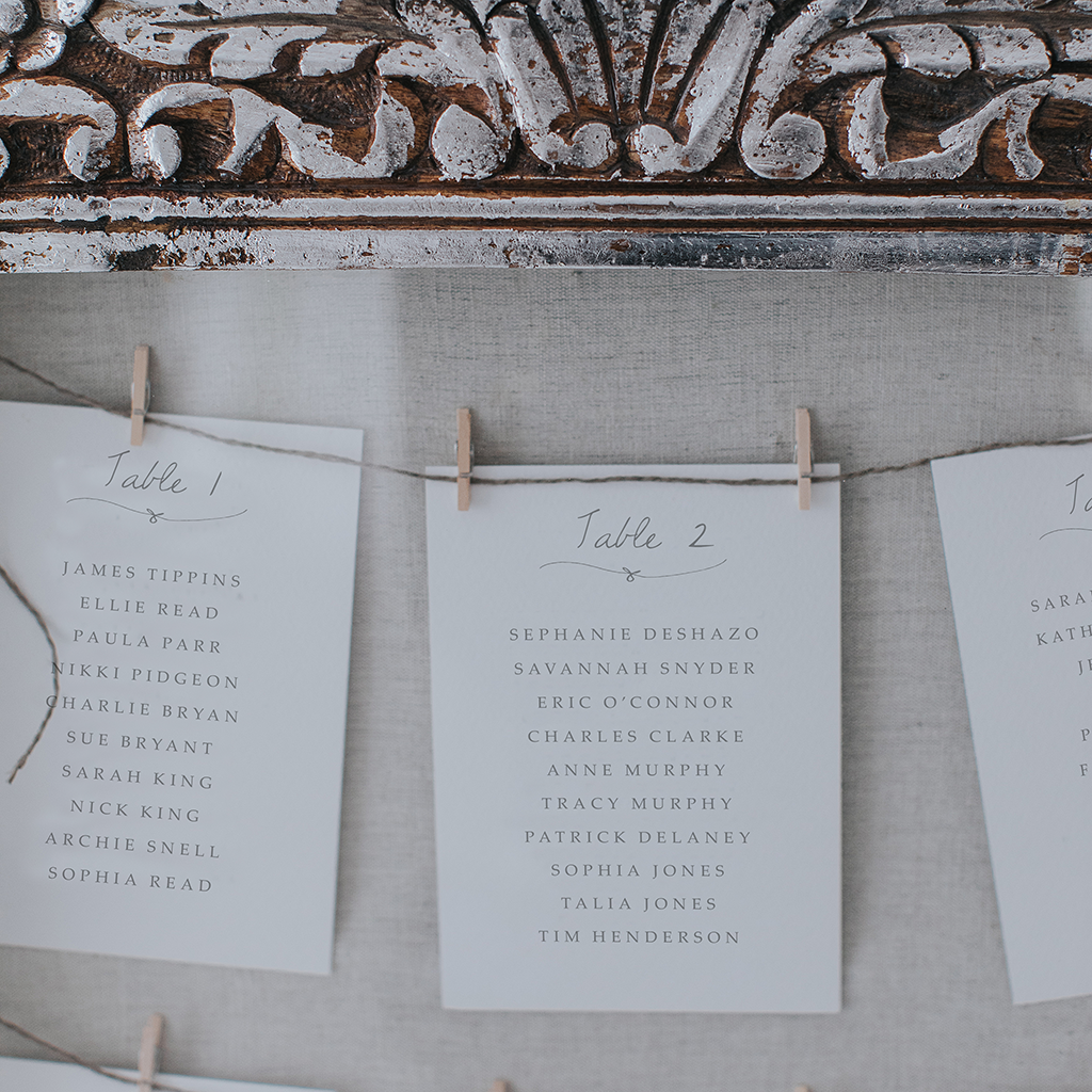 Tangled in Knots Table Plan Cards