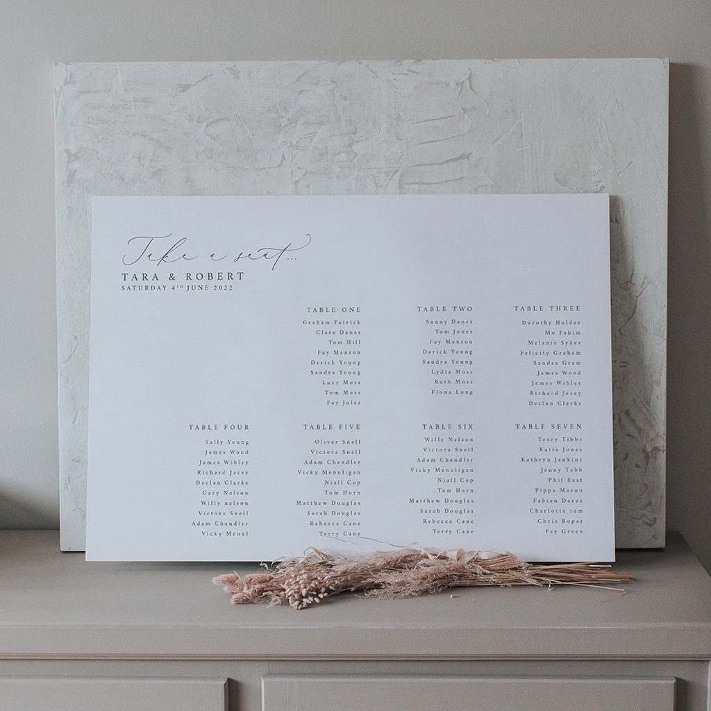 Table Plan for Weddings | Tara Table Plan - Lilac And White – Lilac & White