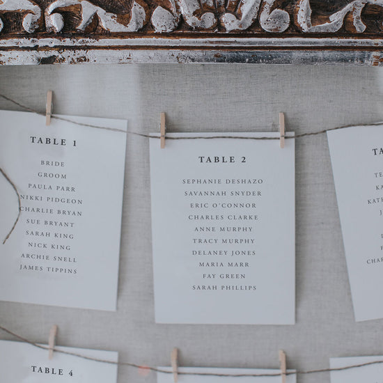 Willow Table Plan Cards